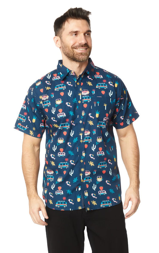 Men's Camper Print S/S Button Up