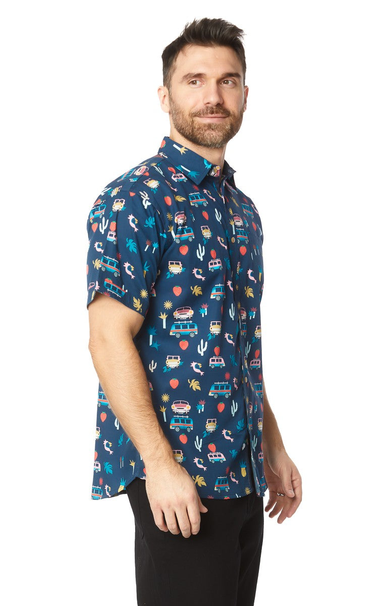 Men's Camper Print S/S Button Up