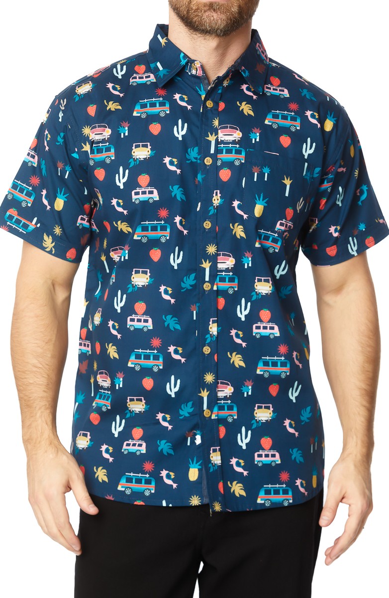 Men's Camper Print S/S Button Up