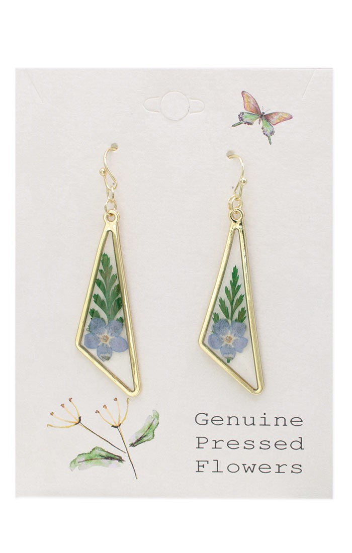 Vintage Bouquet Blue Dried Flower Earrings