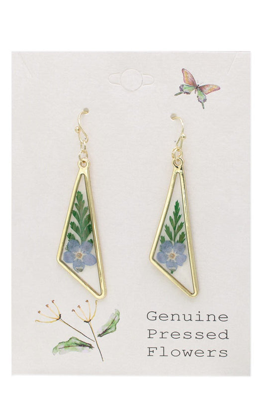 Vintage Bouquet Blue Dried Flower Earrings