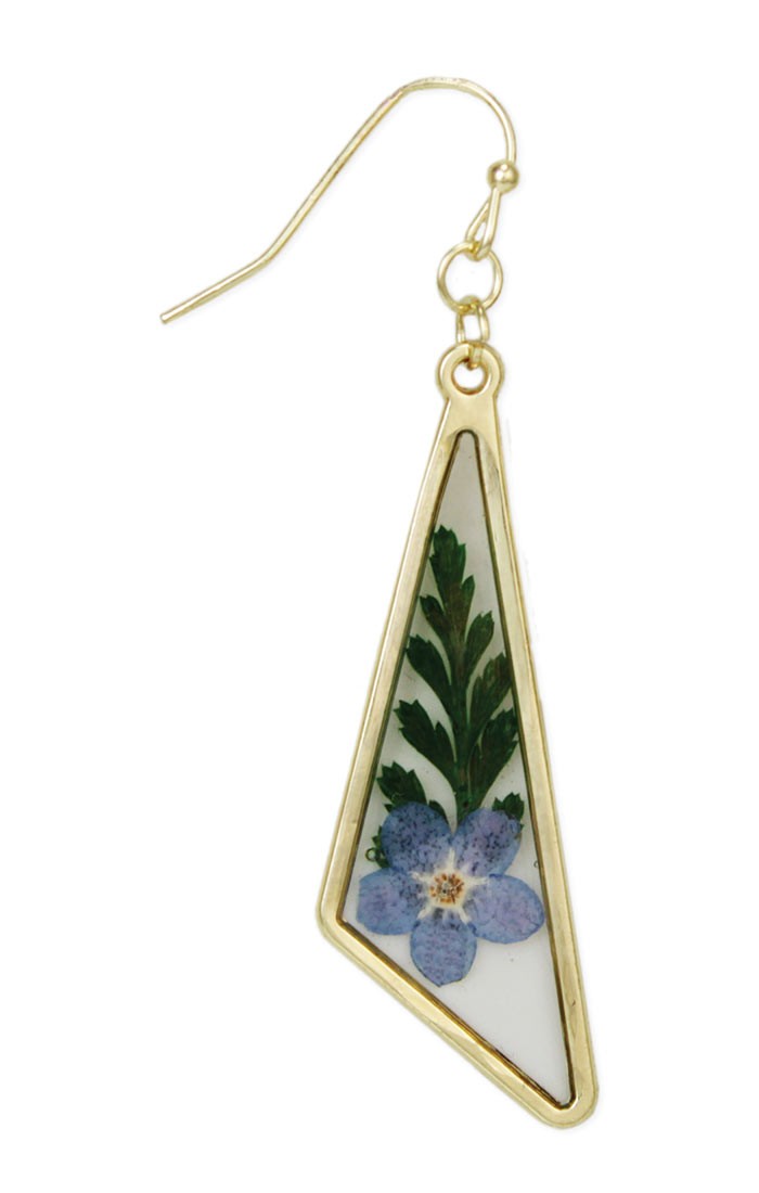 Vintage Bouquet Blue Dried Flower Earrings