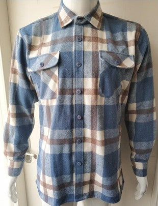 Men's Blue Tan Flannel