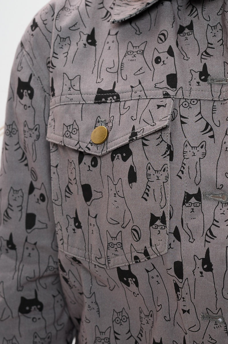 Cat Denim Jacket