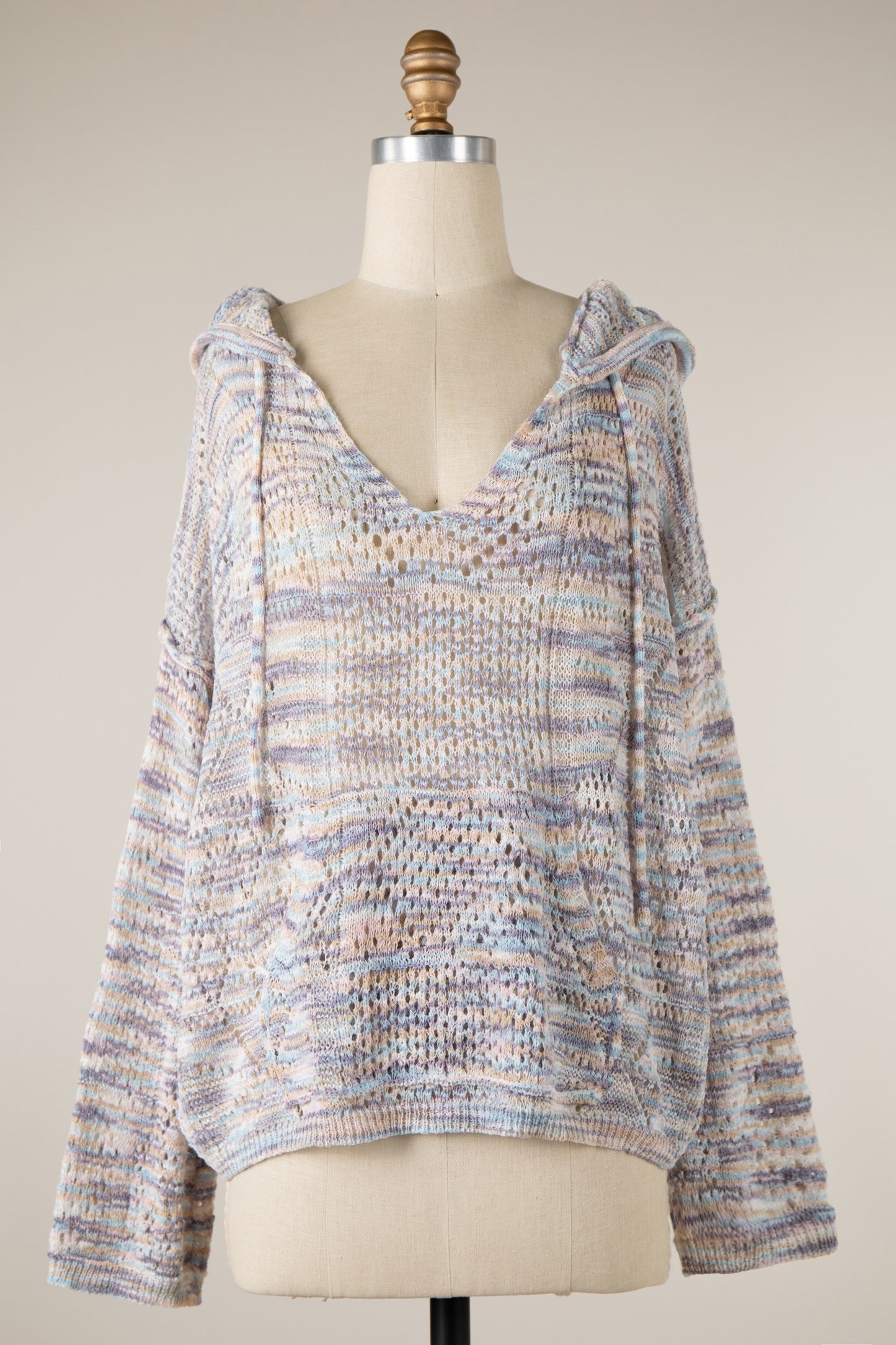 Colorful Knit Crochet Hoodie