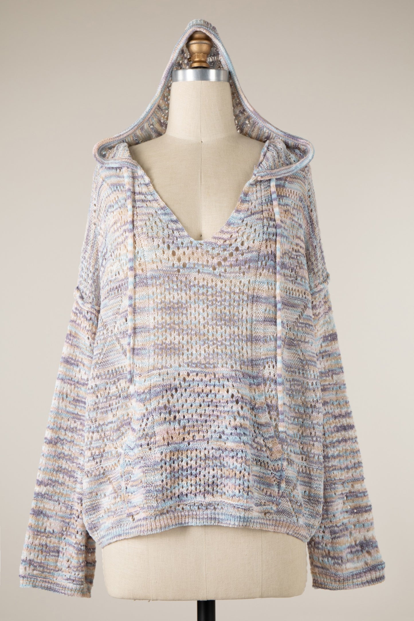 Colorful Knit Crochet Hoodie