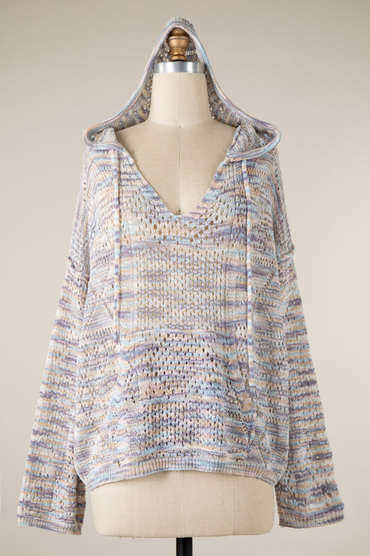 Colorful Knit Crochet Hoodie