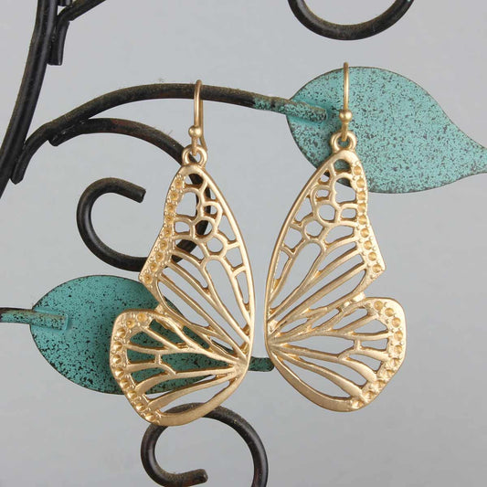 Gold Butterfly Wings Earring