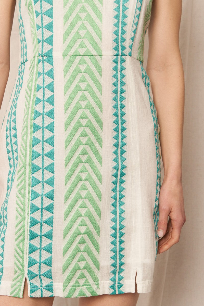 Spaghetti Strap Embroidered Mini Dress