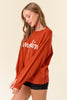 Pumpkin Embroidered Sweater Top