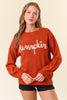 Pumpkin Embroidered Sweater Top