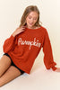 Pumpkin Embroidered Sweater Top