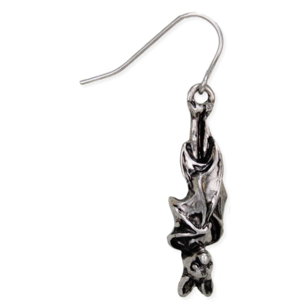 Creature of the Night Silver Bat Earrings