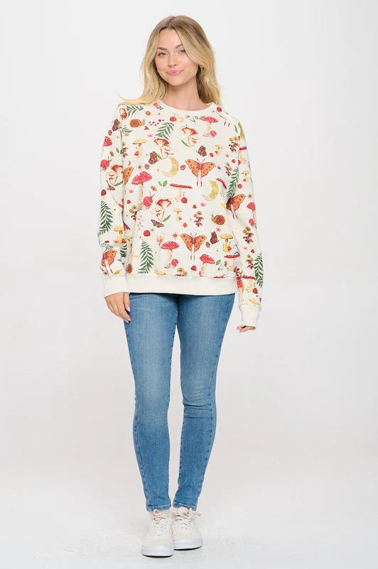 Mushroom Luna Moth Sweatshirt