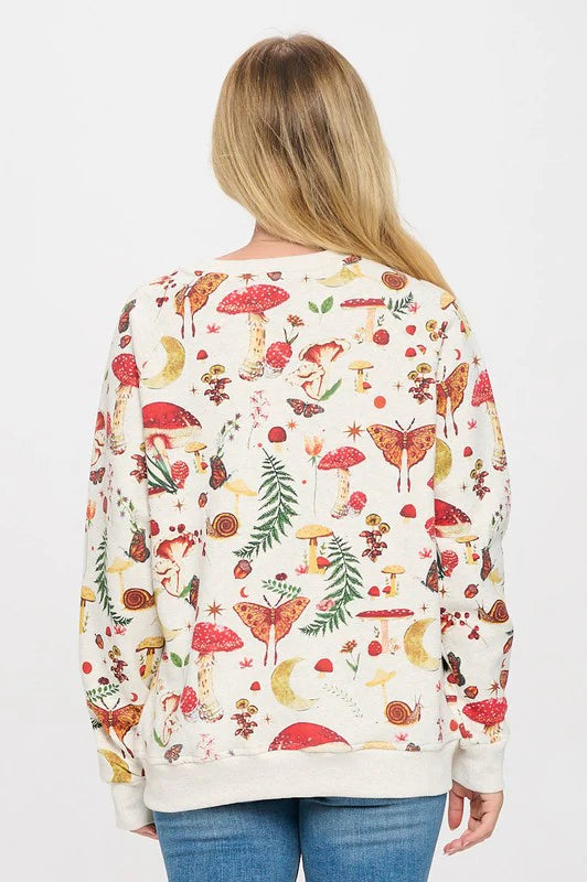 Mushroom Luna Moth Sweatshirt