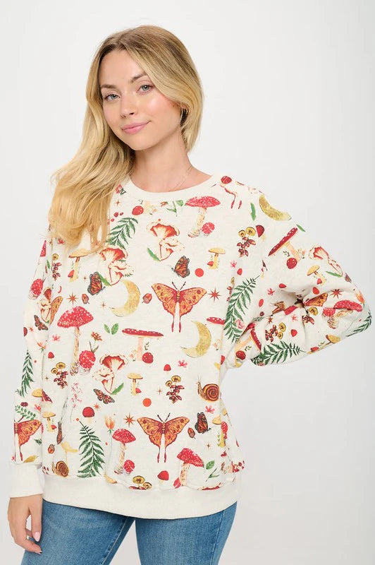Mushroom Luna Moth Sweatshirt
