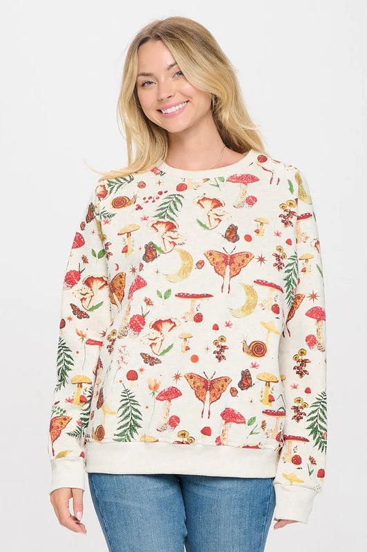 Mushroom Luna Moth Sweatshirt