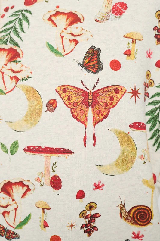 Mushroom Luna Moth Sweatshirt