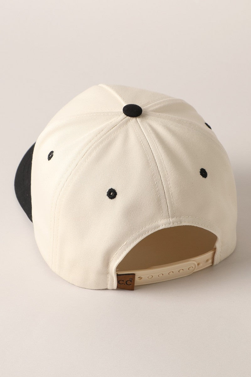 Skull Embroidery Two Tone Baseball Cap