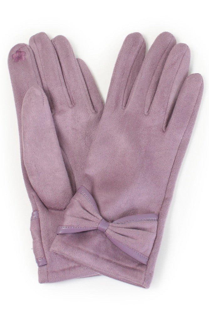 Ribbon Trim Winter Gloves