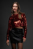 Red Sequin Crop Top