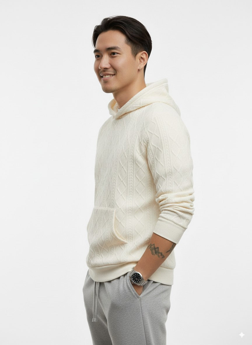 Men's Textured Pullover Hoodie