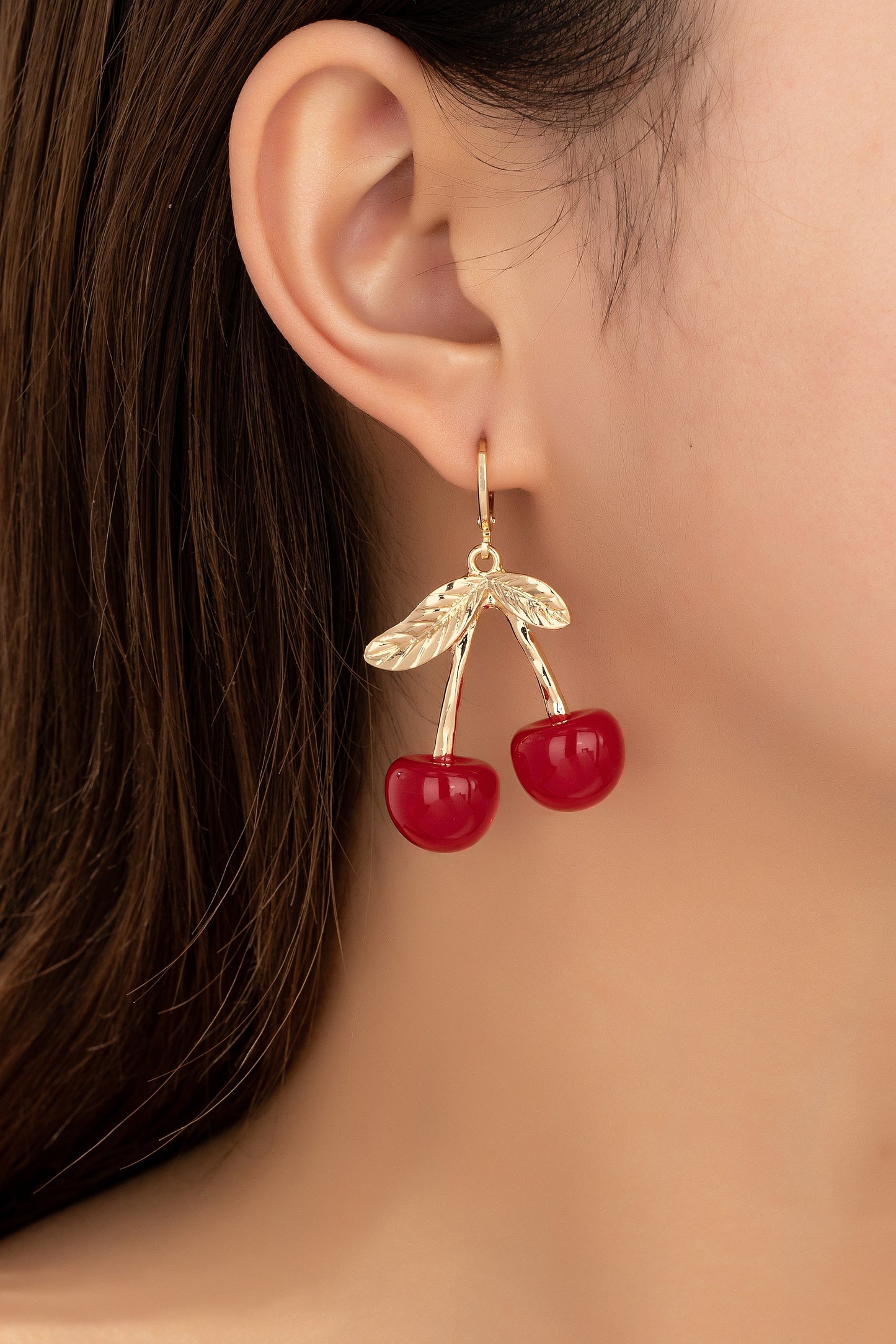Red Cherry Drop Earrings