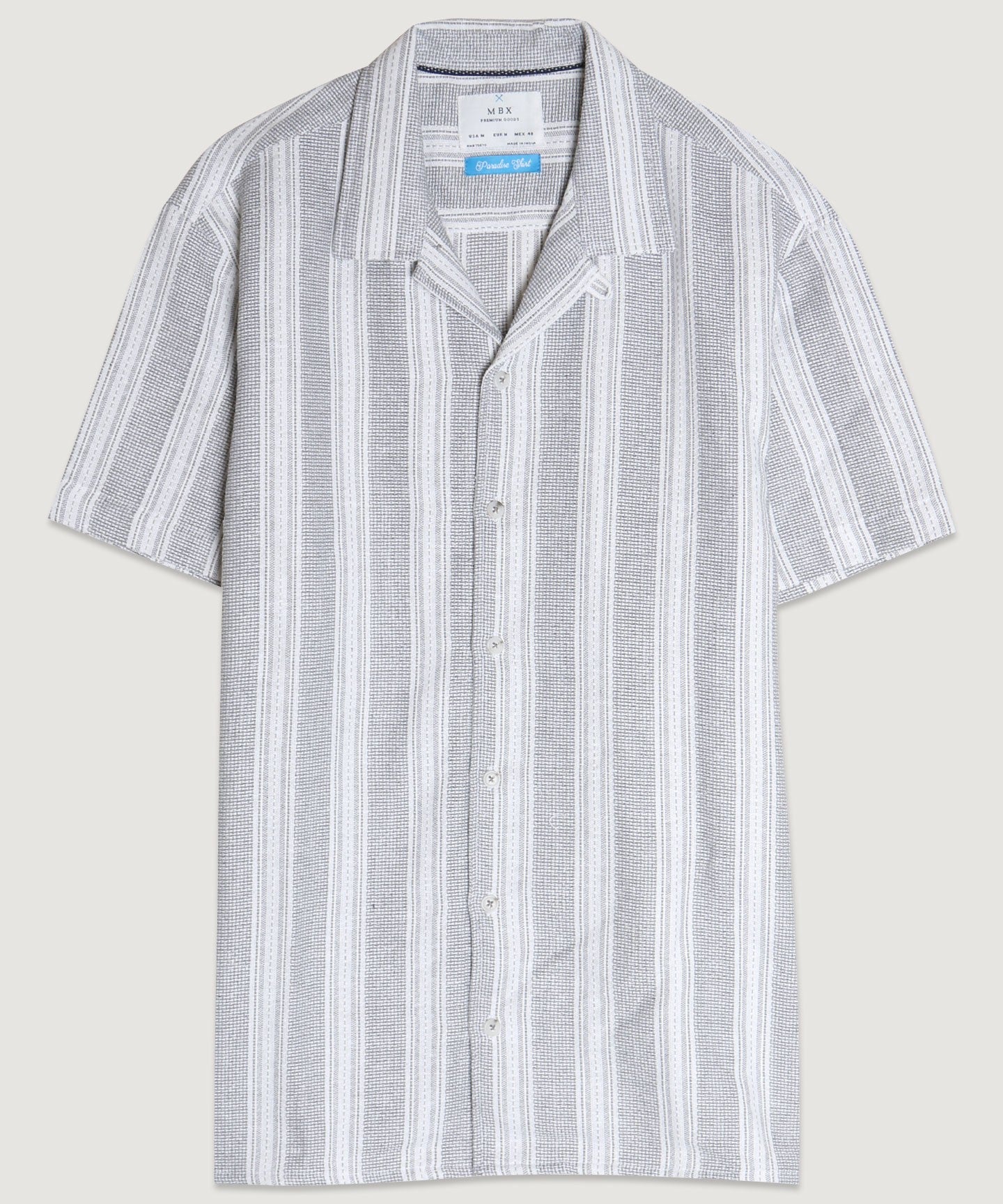 Textured S/S Grey Button Down