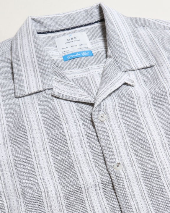 Textured S/S Grey Button Down