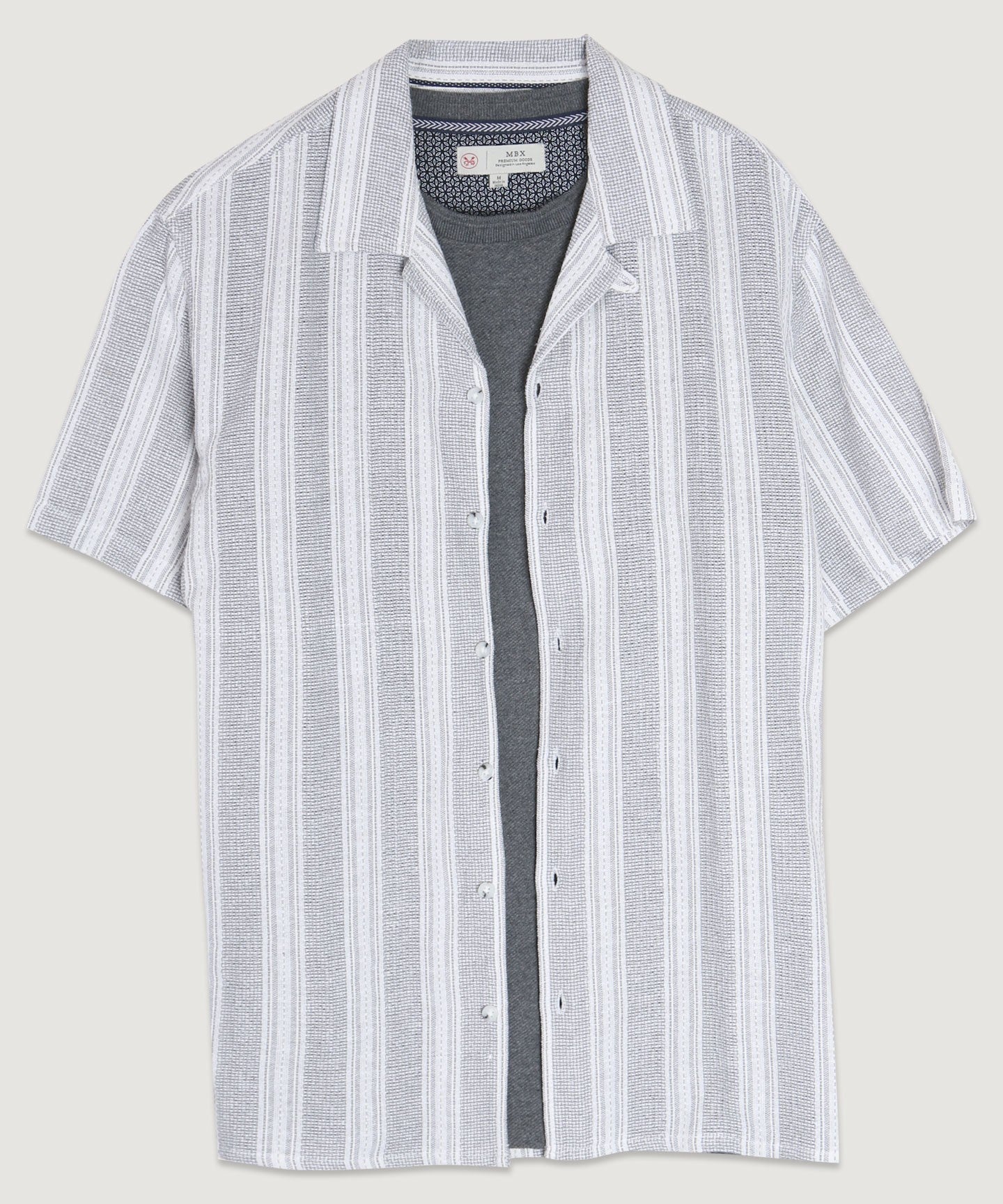 Textured S/S Grey Button Down