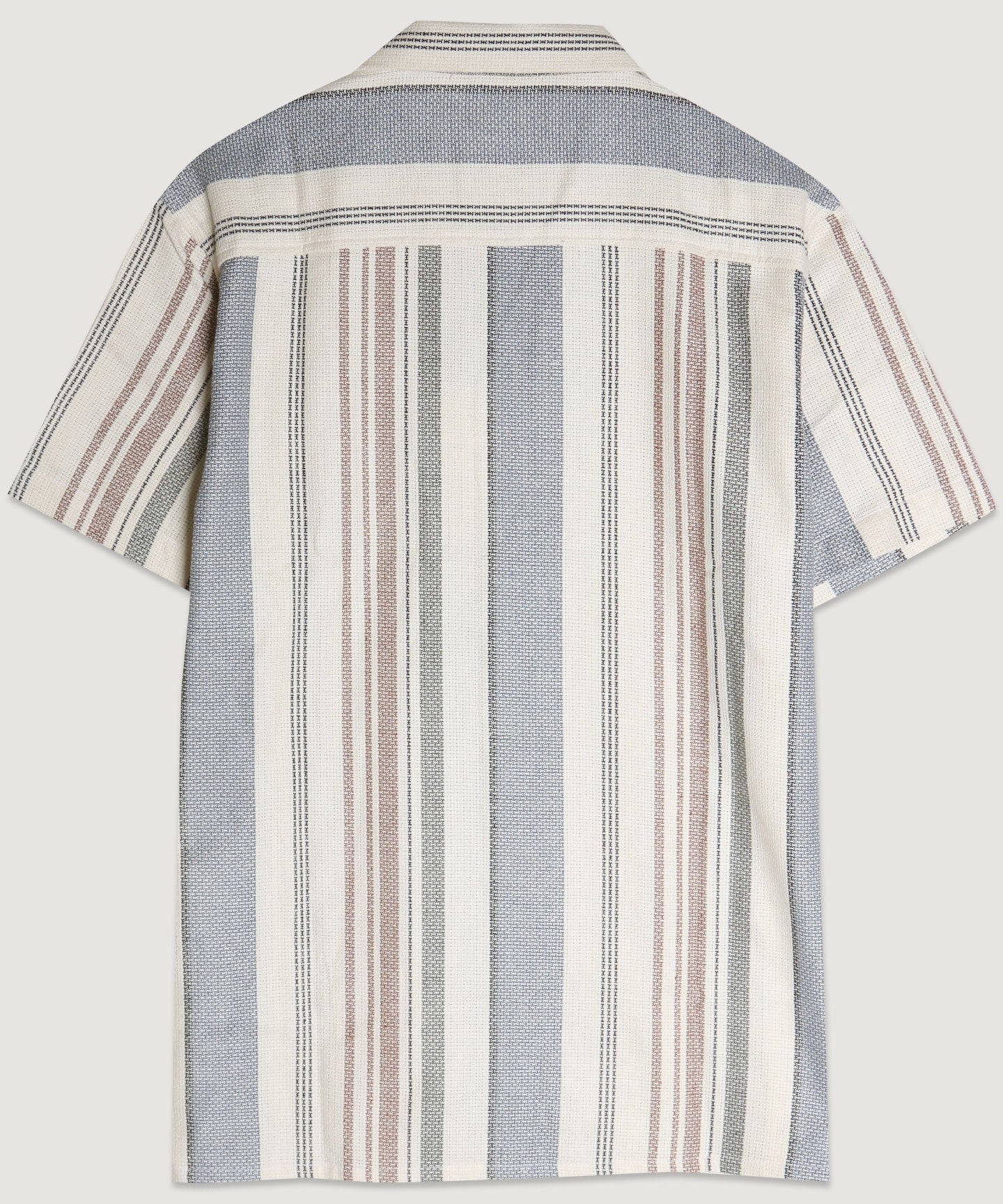 Textured S/S Blue Button Down