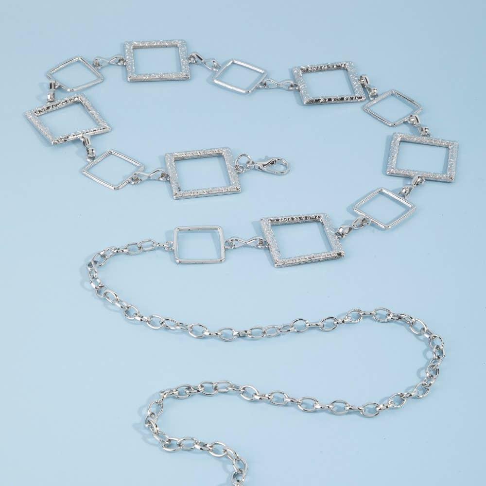 Open Square Link Chain Belt
