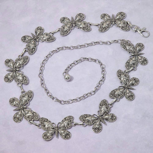 Antique Filigree Butterfly Chain Belt