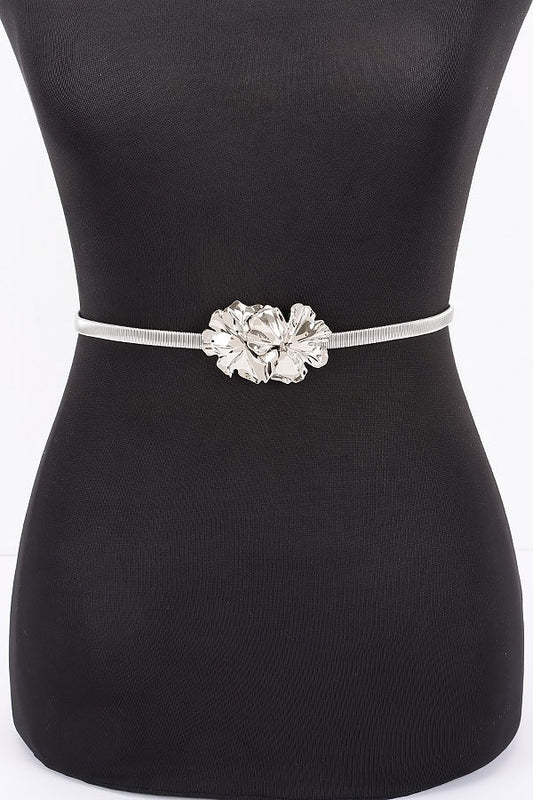 Metal Flower Stretch Belt
