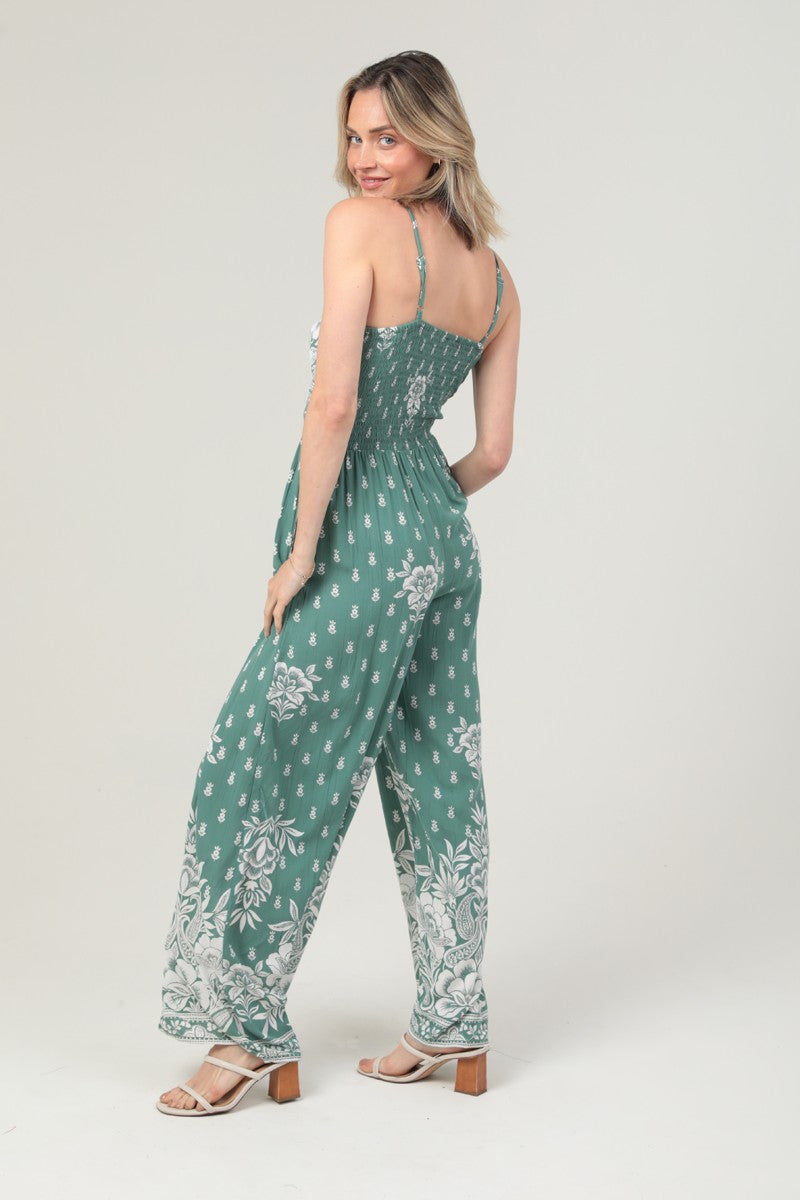 Twist Front Cut Out Wide Leg Jumpsuit