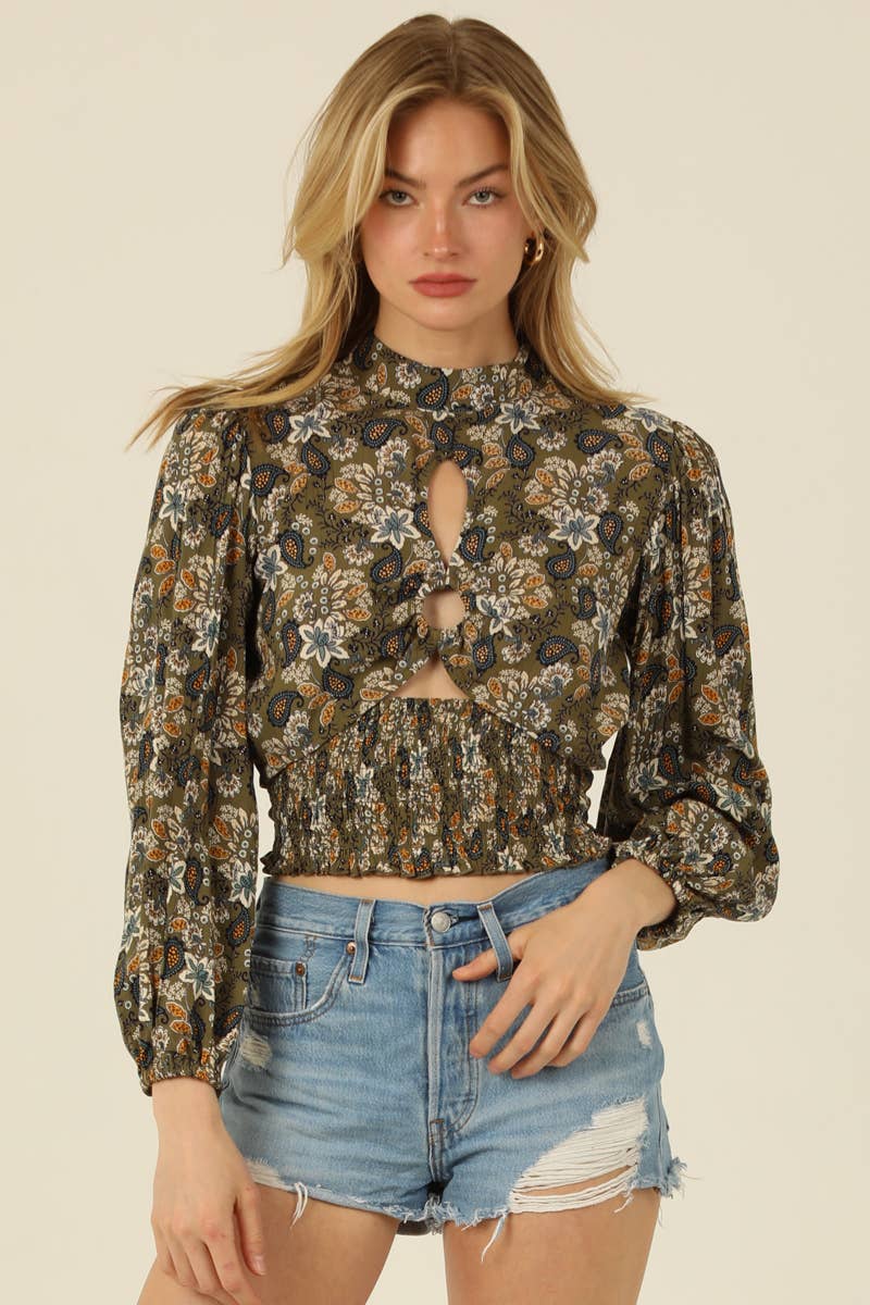 High Neck Top w/ Cutout Details
