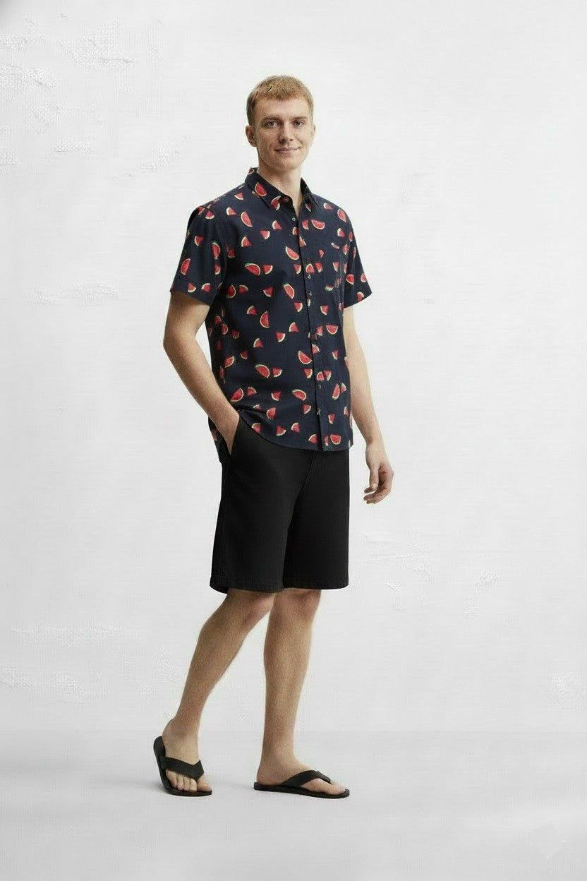 Men's Watermelon S/S Button Down