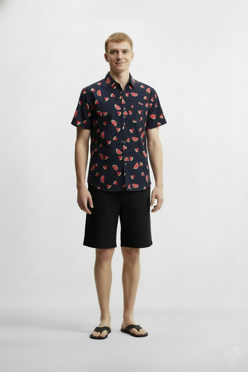 Men's Watermelon S/S Button Down