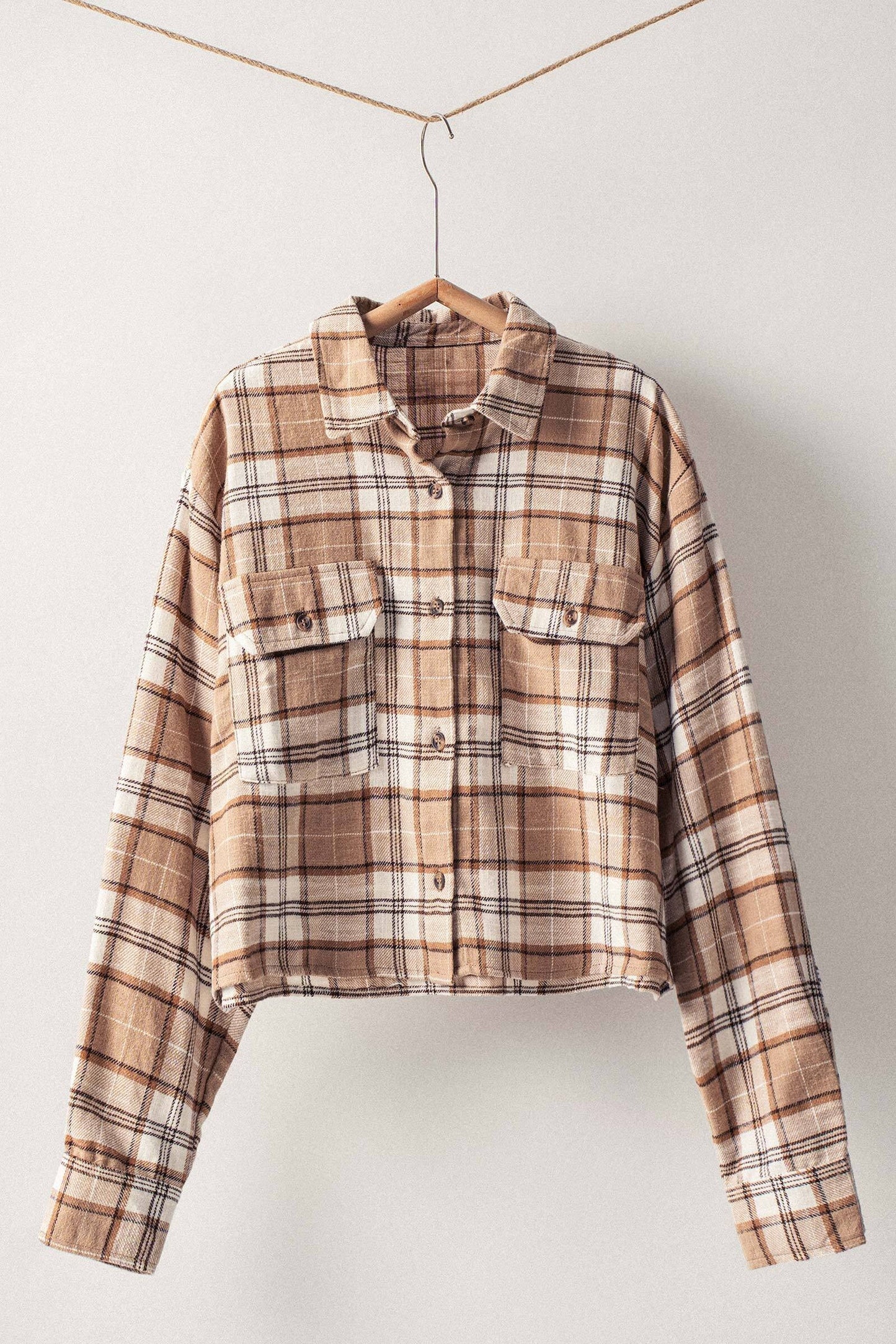 Plaid Cropped Flannel Shirt