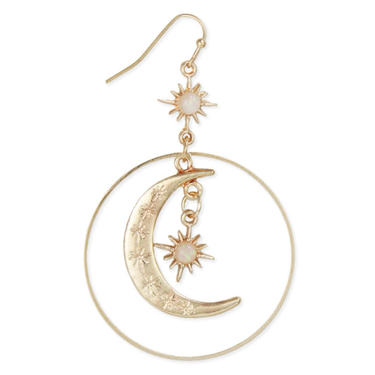 Celestial Dreams Moon Sun Earrings