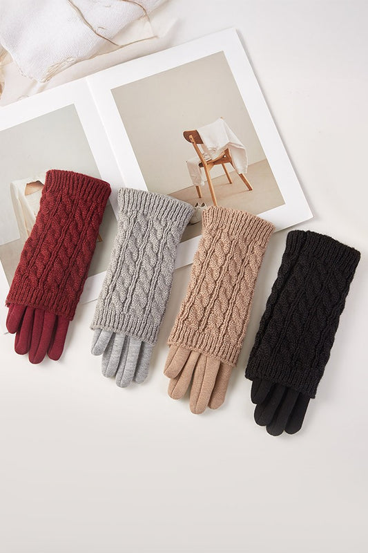 3 in 1 Cable Knit Gloves