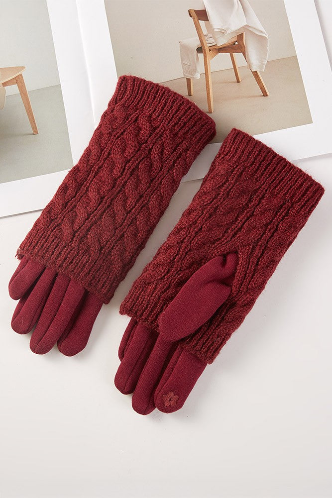 3 in 1 Cable Knit Gloves