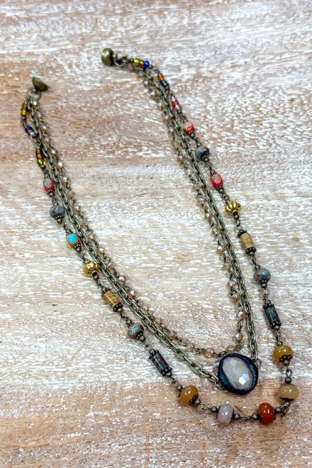 Short Multi Stone Justina Necklace
