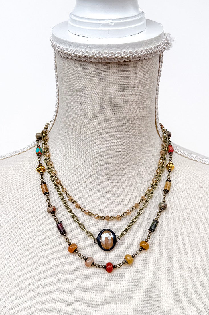 Short Multi Stone Justina Necklace
