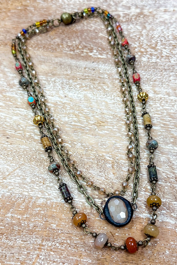 Short Multi Stone Justina Necklace