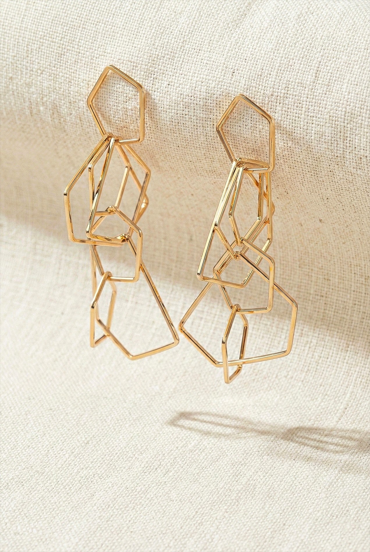 Skinny Geo Hoop Links Earring