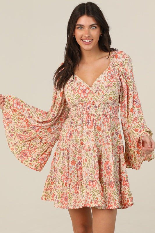 Floral Bell Sleeve Dress