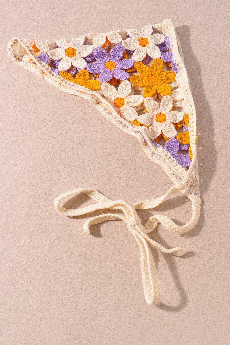 Crochet Flower Bandana
