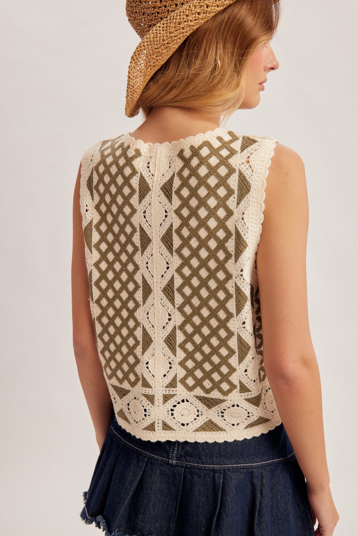 Button Down Crochet Vest