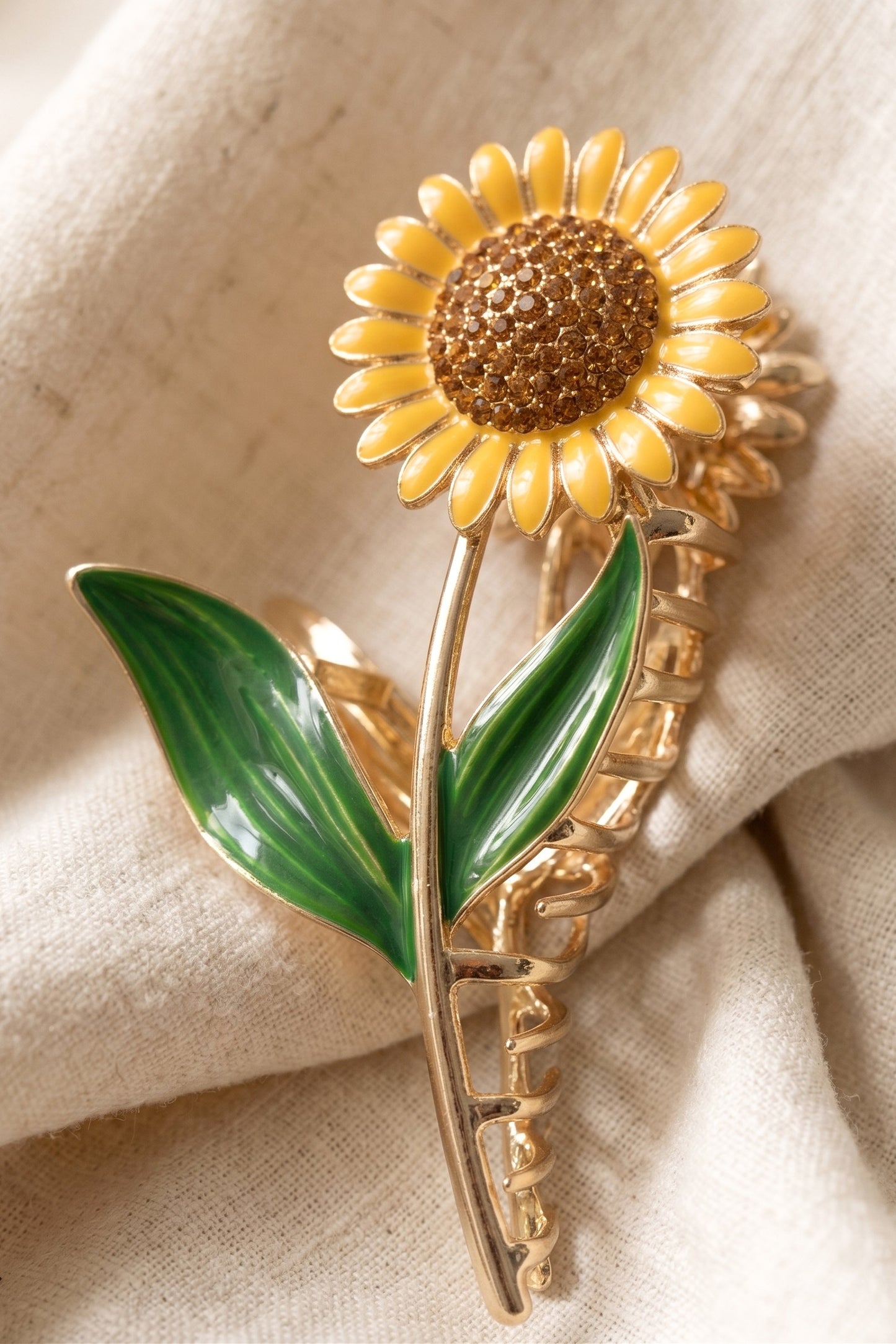 Metal Enamel Flower Hair Claw Clips